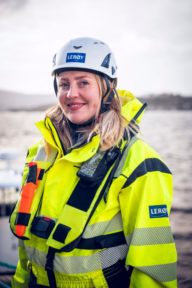 Malin Kleppe på båten.