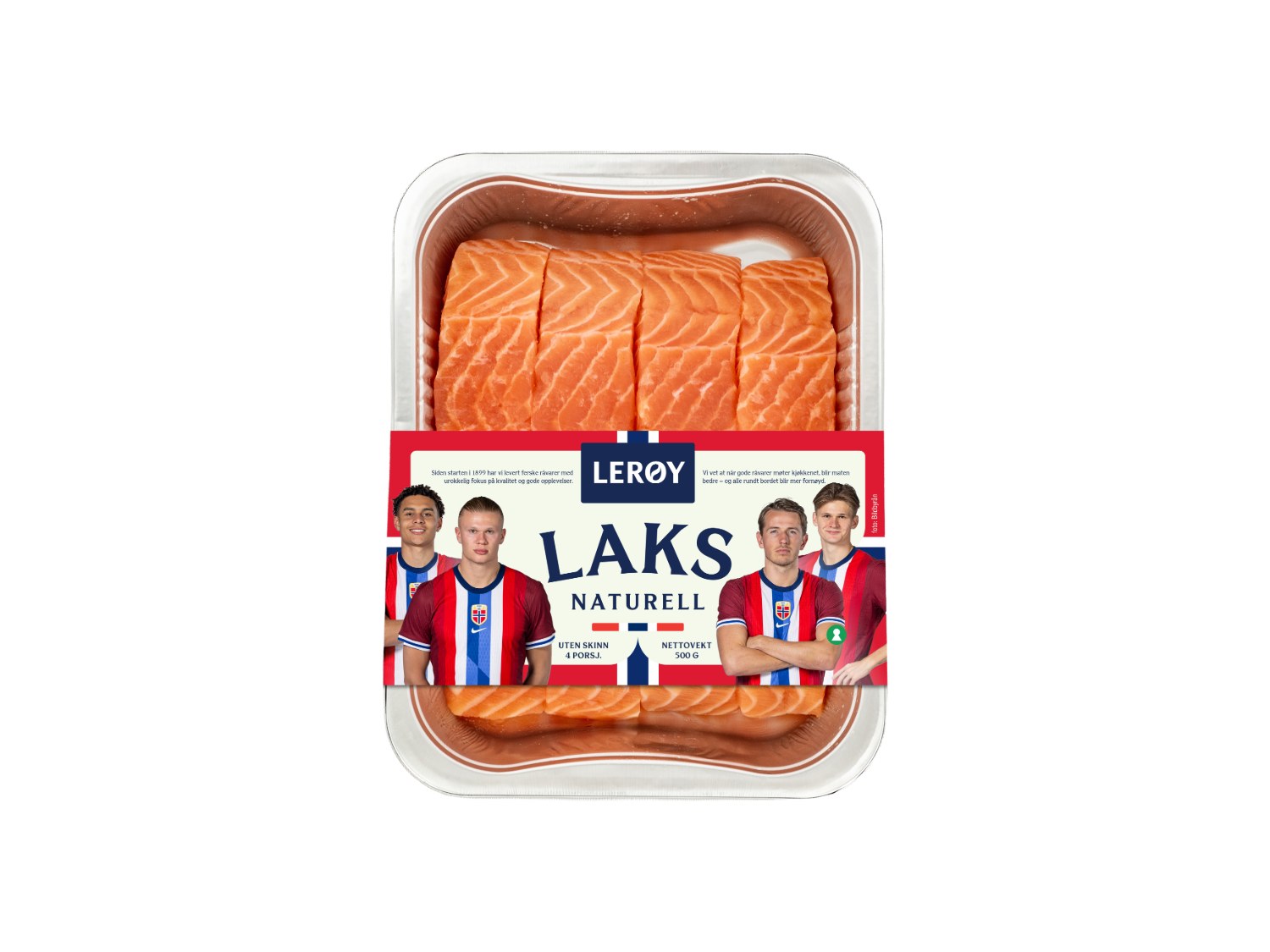 4 stykker laks naturell på 125 gram i aluminiumsform