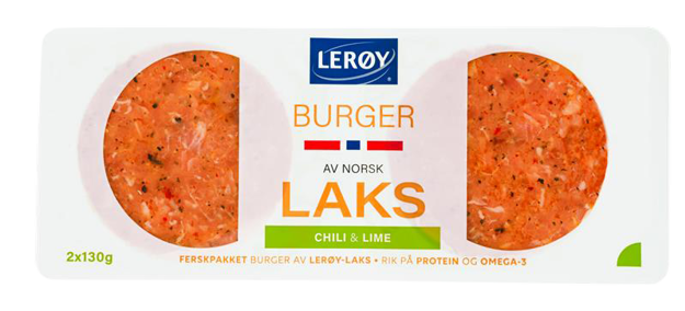 Burger laks chili og lime produktbilde