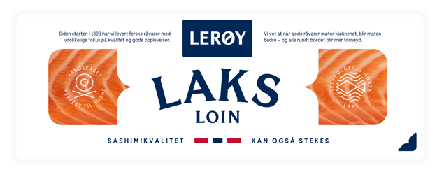 Lakseloin liten forpakning