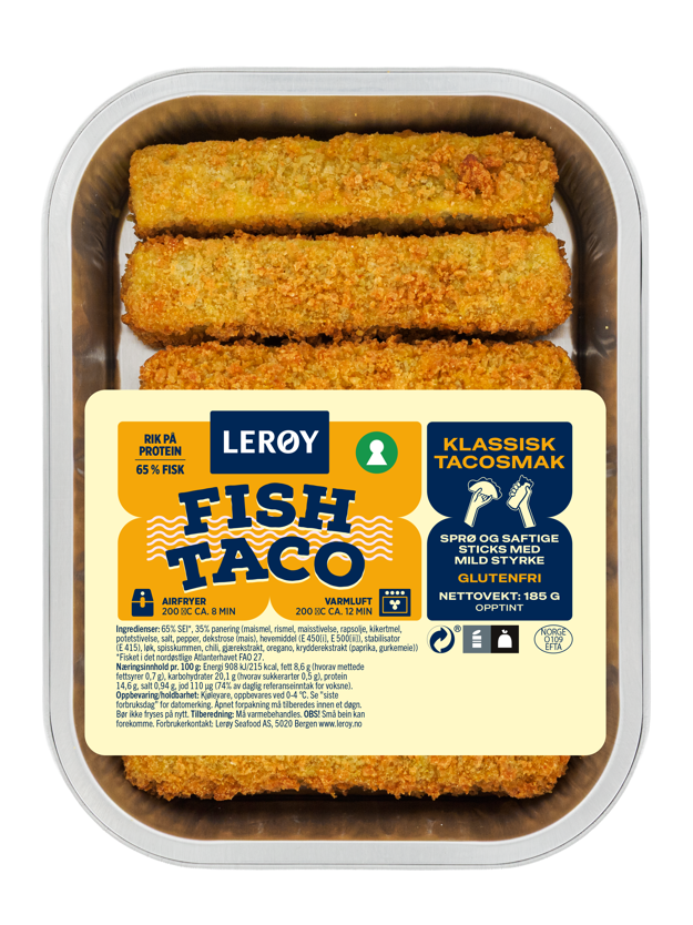 Lerøy Fish Taco Sticks Klassisk produktfoto i aluform