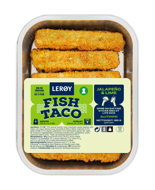 Lerøy Fish Taco Sticks Japapeno og Lime produktfoto i aluform