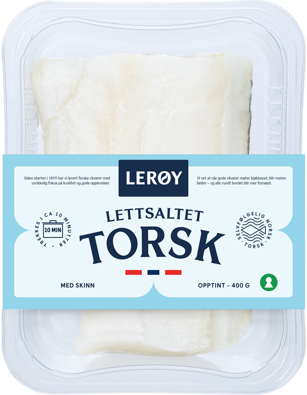 Lettsaltet torsk forpakning