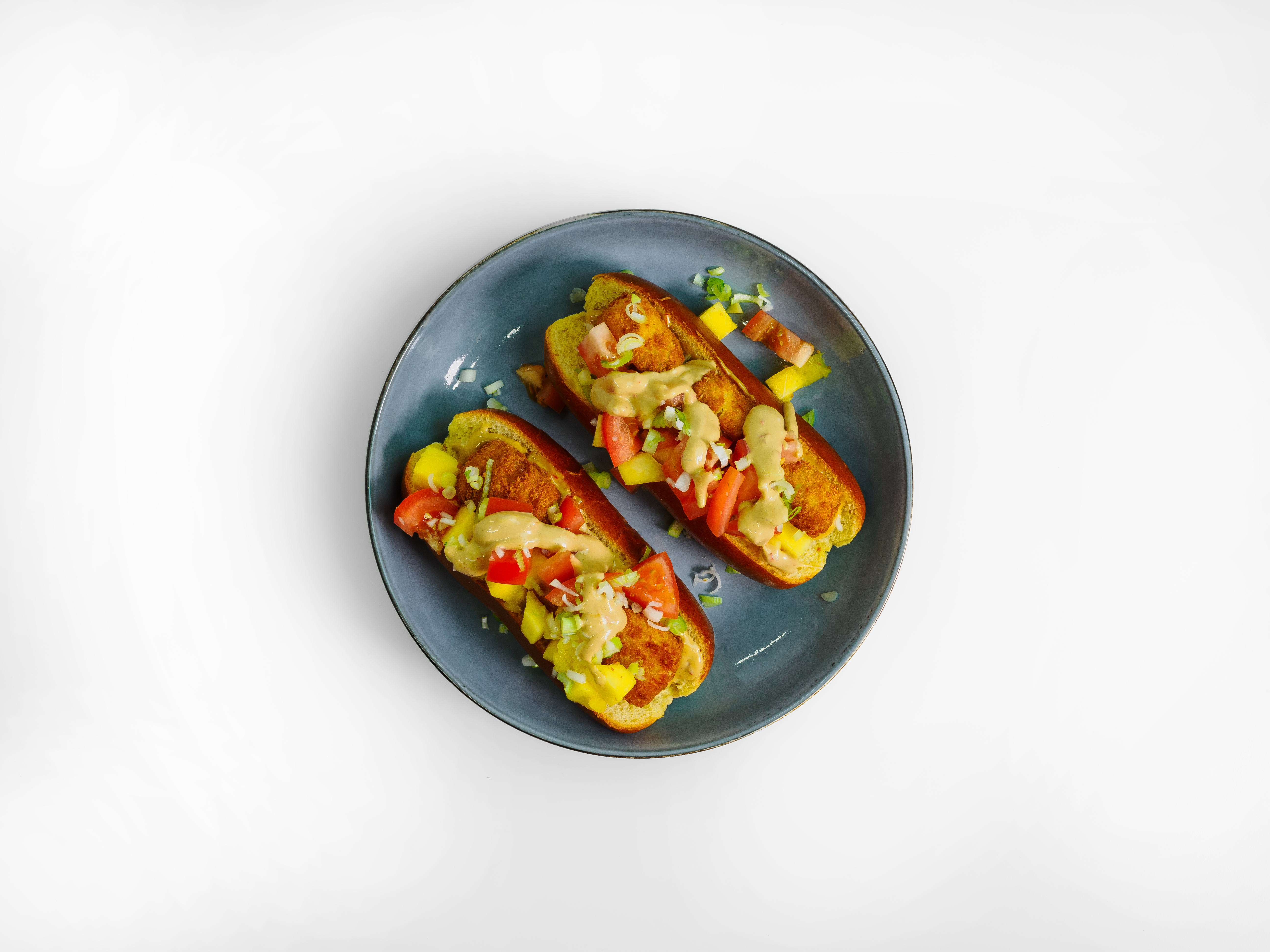 Pølsebrød med sprøpanert torsk 