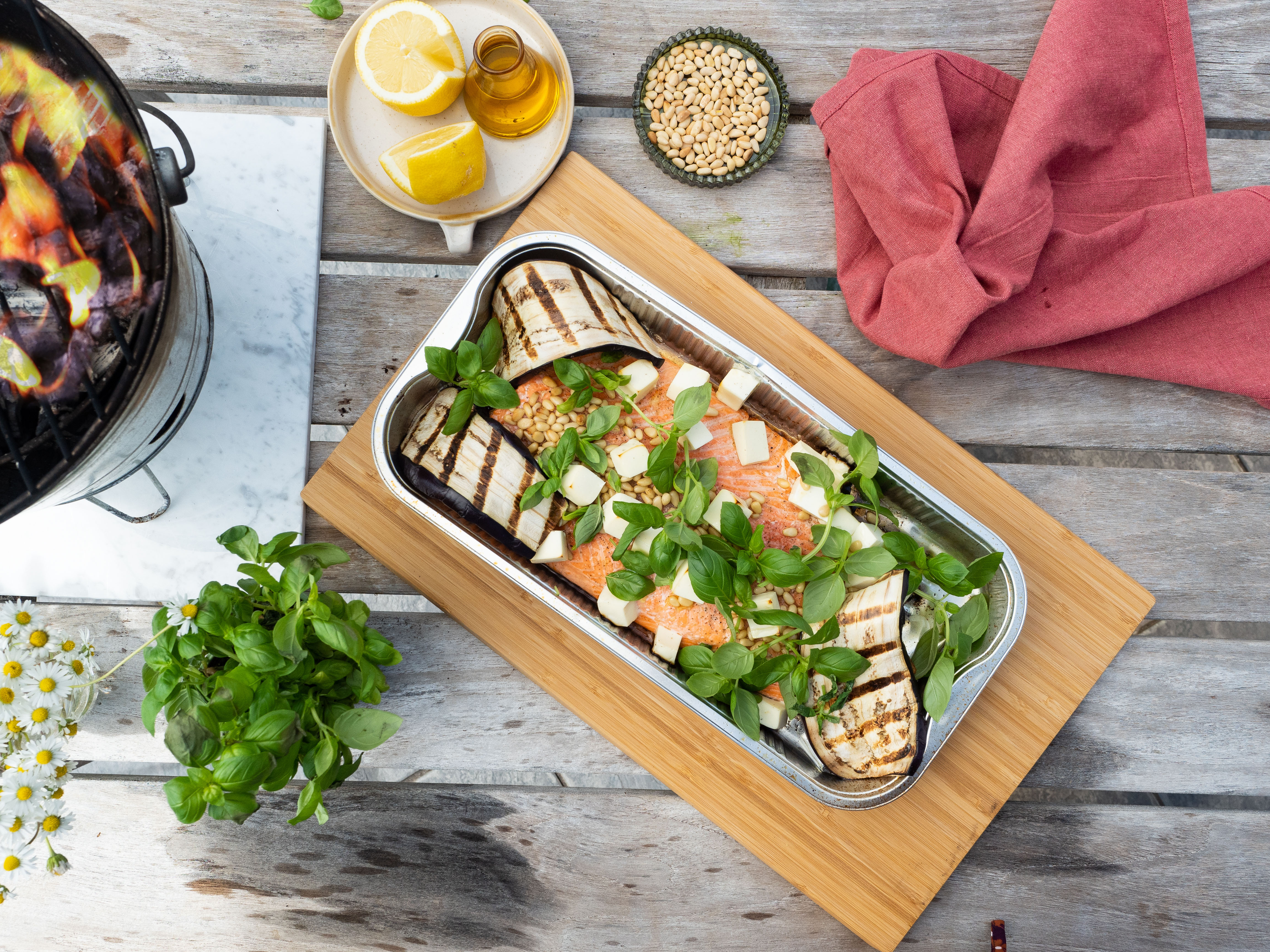 Ørretfilet og fetaost i form 