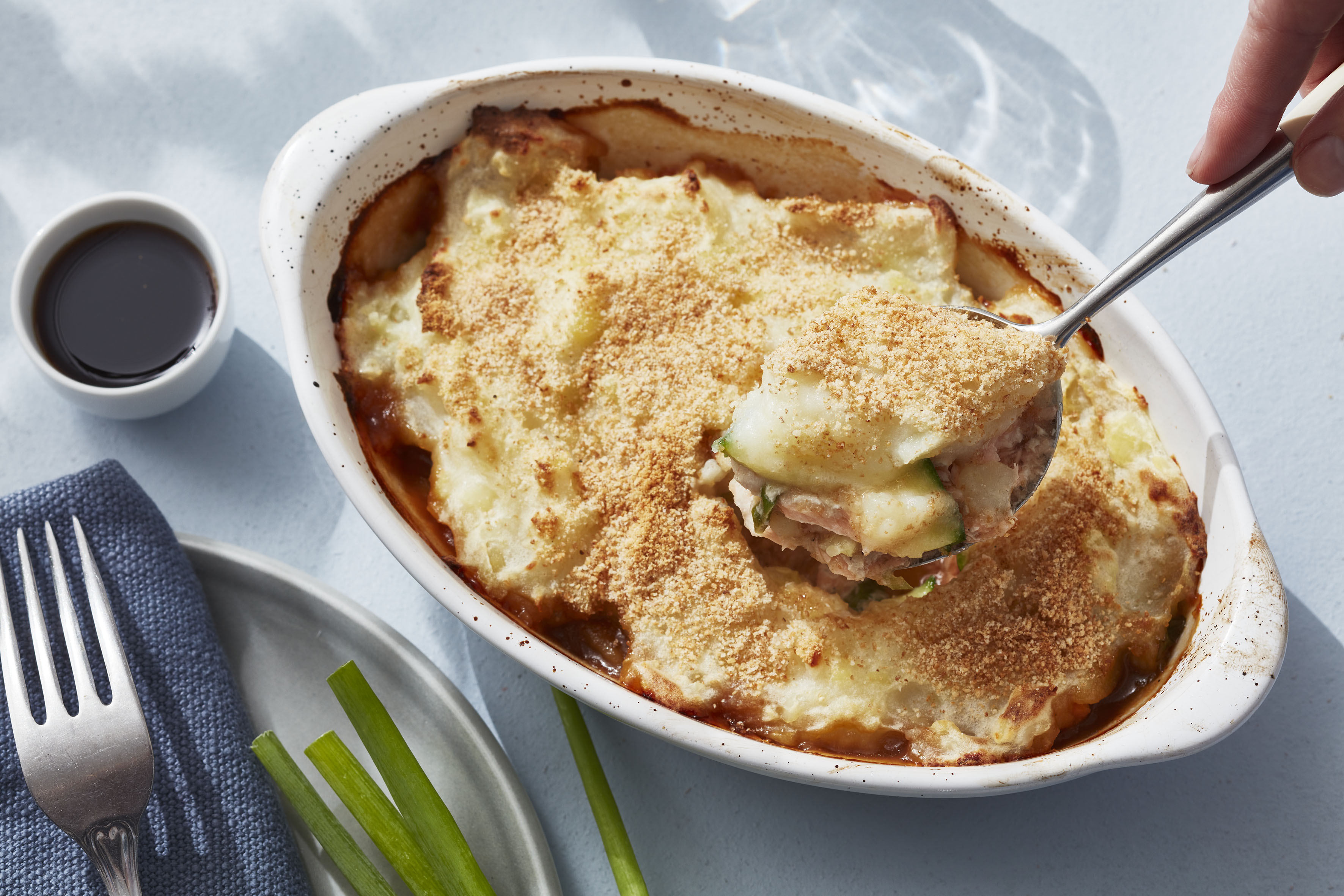 Teriyakilaks i form med potetmos